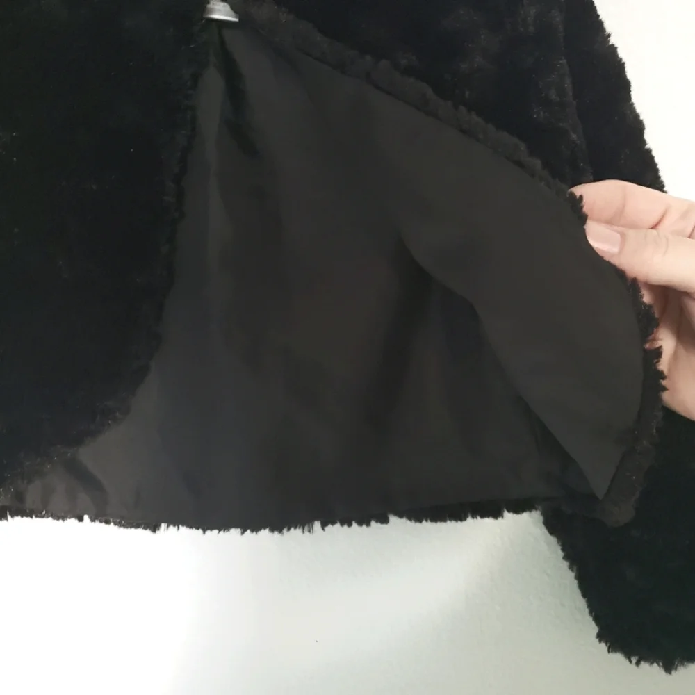 Gymboree Black‎ Faux Fur Cape Jacket Size 2T-3T